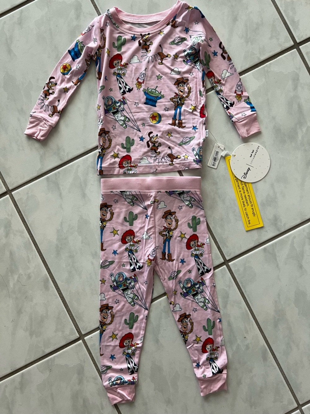 NWT little sleepies Toy Story Pink Kids Pajama Set